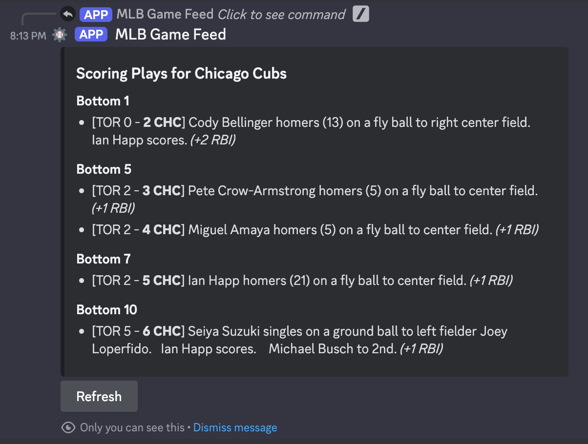 example scoring plays